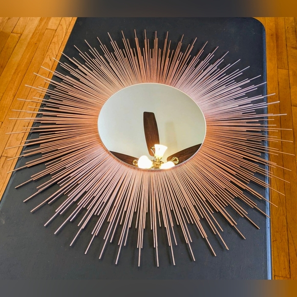 35" COPPER Sunburst Mirror Decorative Wall Mirror Home Decor - Picture 1 of 8
